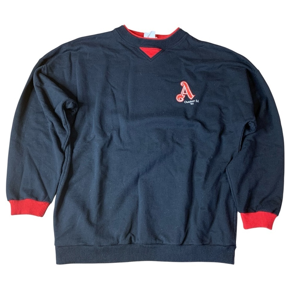 Rare Vtg 1993 Outdoor Ed. "A" Logo Double Collar Sweatshirt - Medium